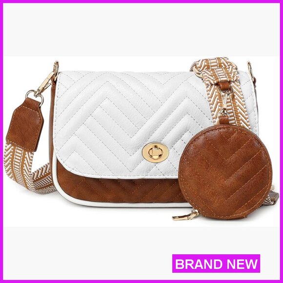 Handbags - Quilted Vegan Leather Crossbody Purse Designer Shoulder Bag Small Chic